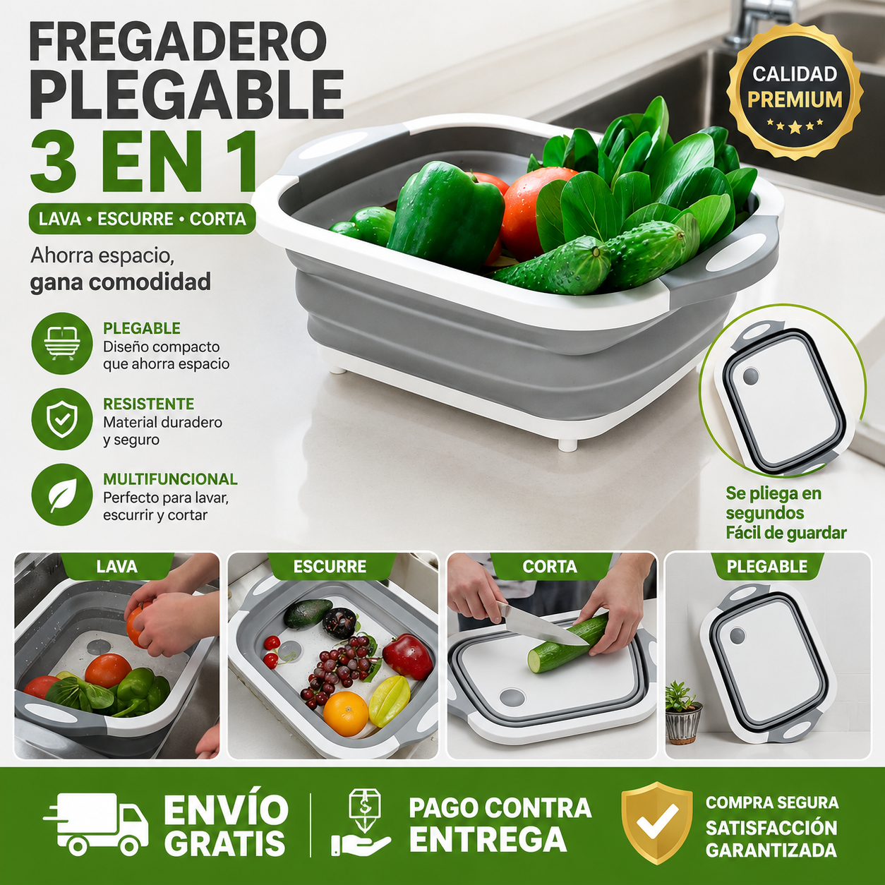 Tabla De Cocina Para Picar Cortar Plegab