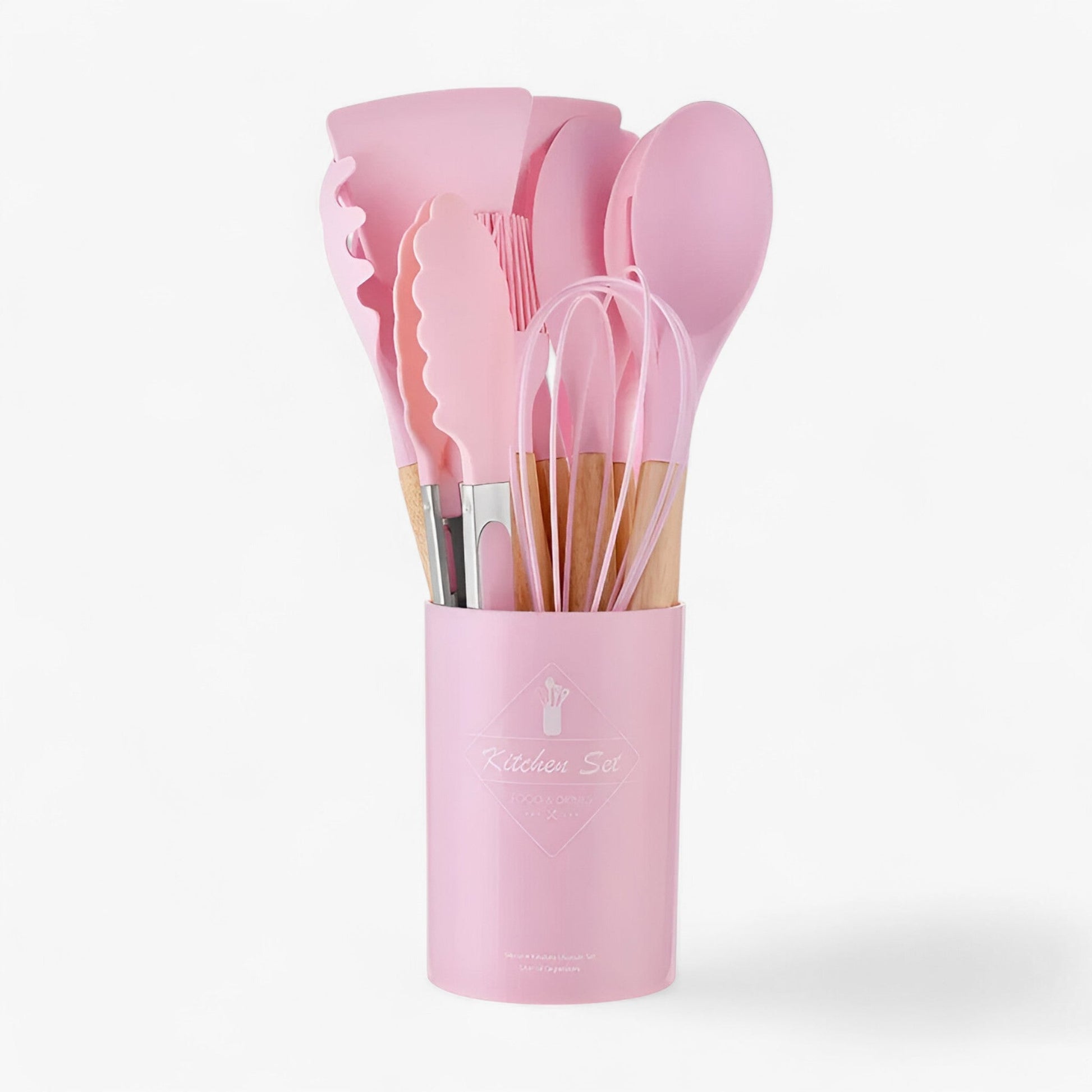 home & garden : Set van 12 Keukenhulpmiddelen in Silicone - Zwart 12Stuks in Roze 12Stuks van Pantino